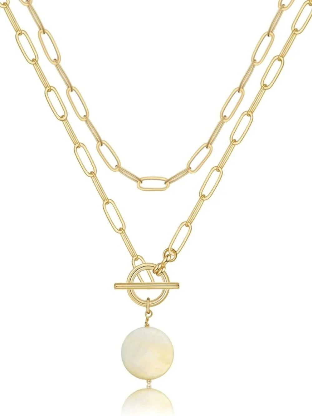 Gold Layered Necklaces for Women - Vintage Evil Eye, Sun & Moon Medallion Choker